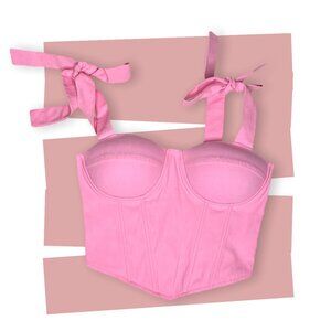 NEW Pink Tie Strap Princess Crop